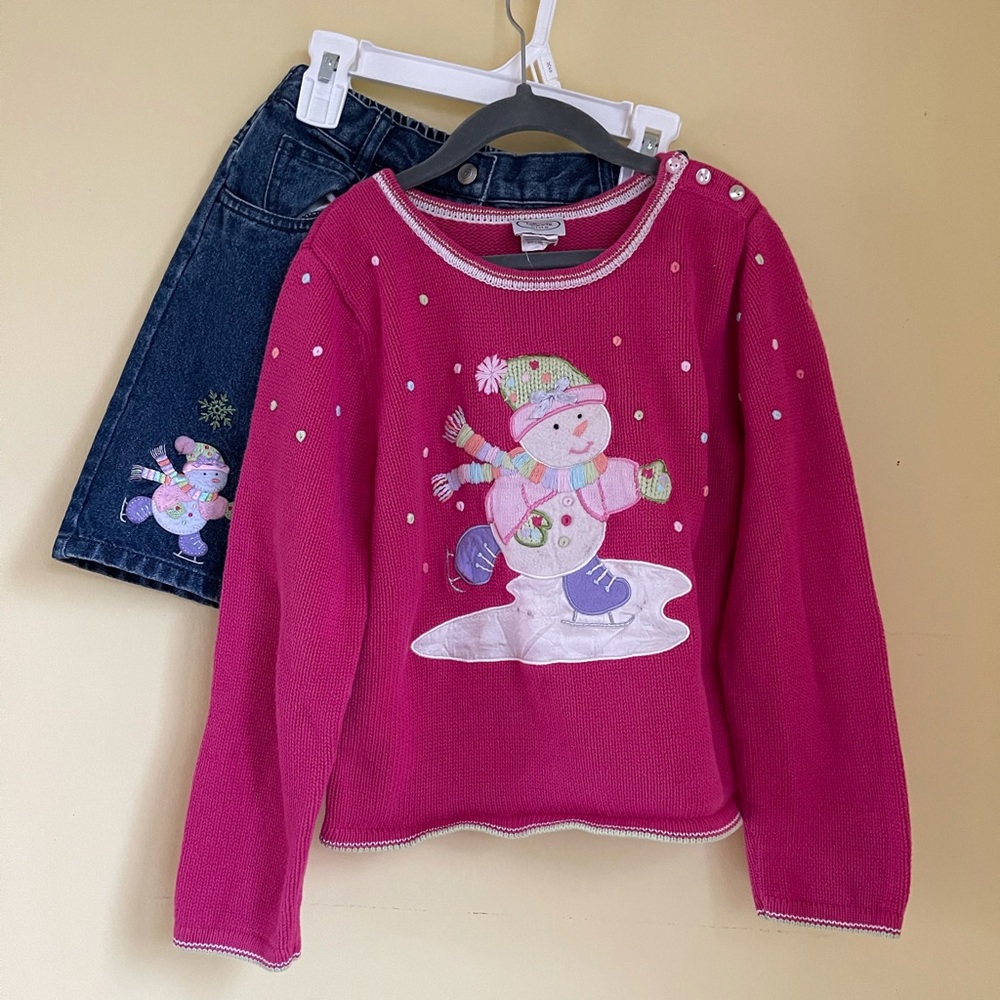 Snowman sweater/skirt set TALBOTS size 8